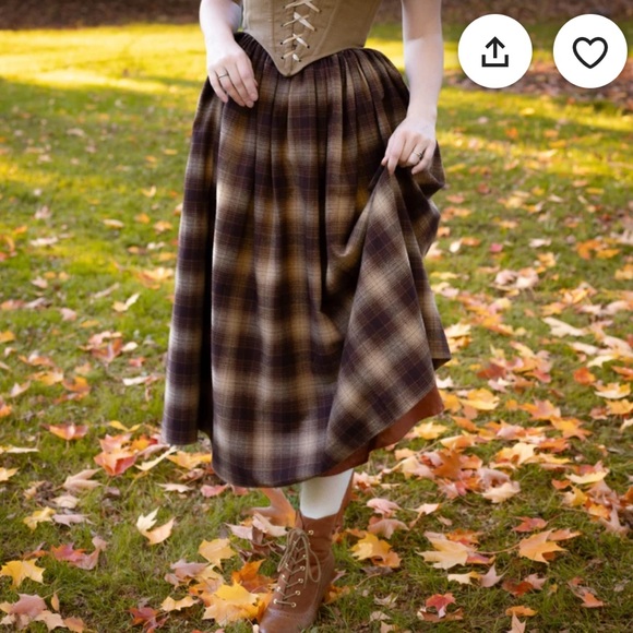 French Meadows Plaid Flannel Maxi Skirt in Sz Medium - Picture 3 of 4